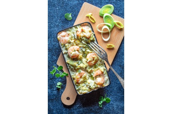 Le plat 3kg de crevettes aux poireaux